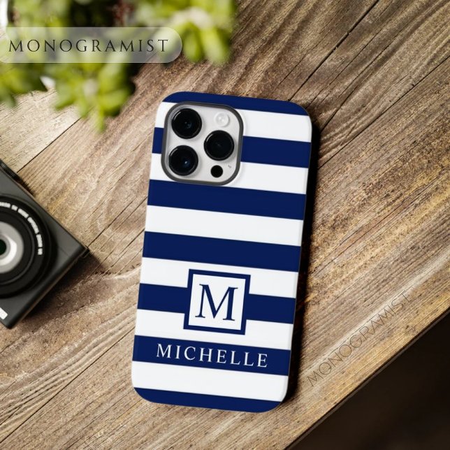 Customizable Dark Navy Blue White Color block   Case-Mate iPhone Case (Customizable Dark Navy Blue White Color block Case-Mate iPhone Case)