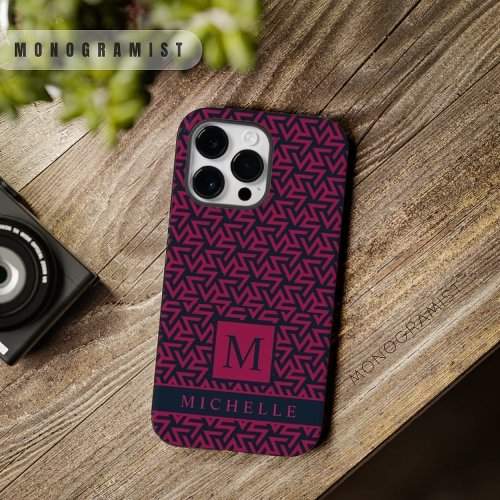 Customizable Dark Pink Purple Blue Geometric  Case_Mate iPhone 14 Pro Max Case
