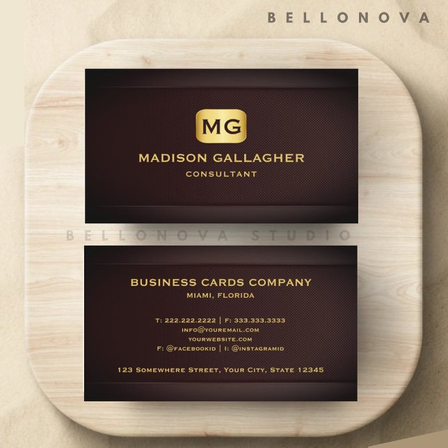 Customizable Dark Red Maroon Gold Professional Business Card (Customizable Dark Red Maroon Gold Professional Business Card)