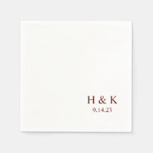 Customizable date Monogram Cocktail Napkins