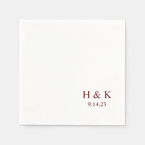 Customizable date Monogram Cocktail Napkins