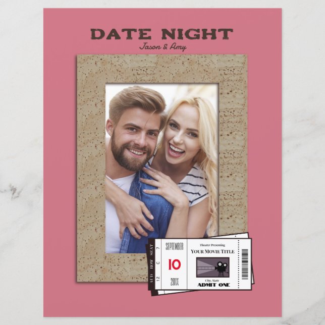 Customizable Date Night Premade Scrapbook Page (Front)