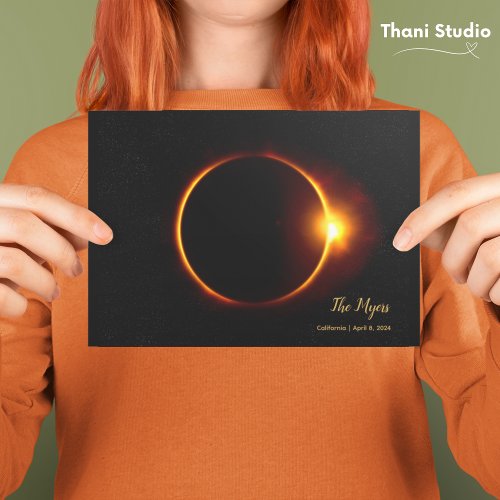 Customizable Date Total Eclipse Modern Vintage 90s Postcard