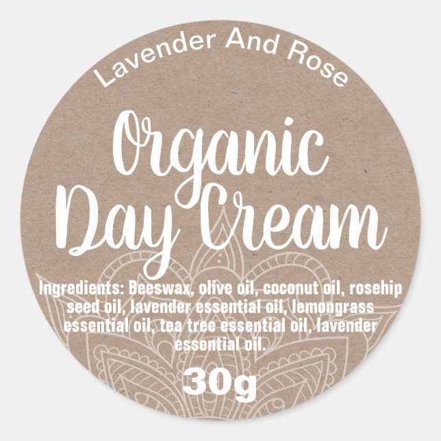 Customizable Day Cream Label (Front)