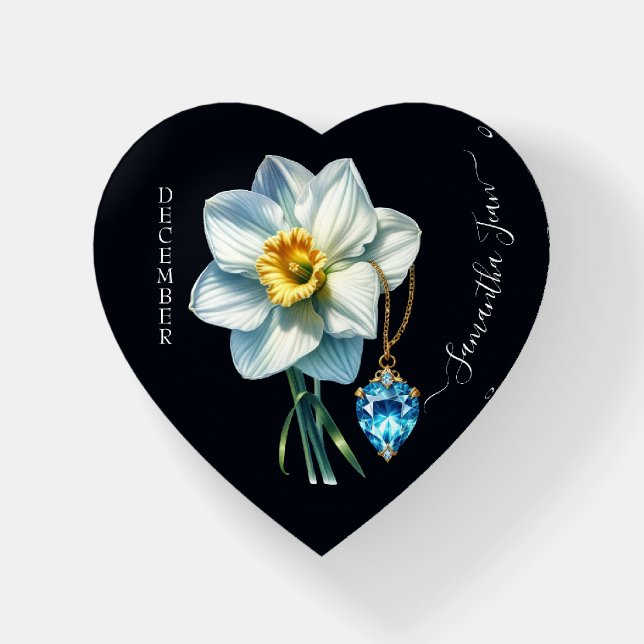 Customizable December Birth Month Paperweight (Front)