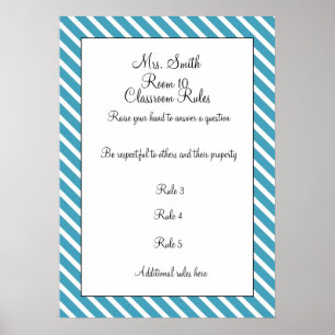 CUSTOMIZABLE Decorative Classroom Rules Poster