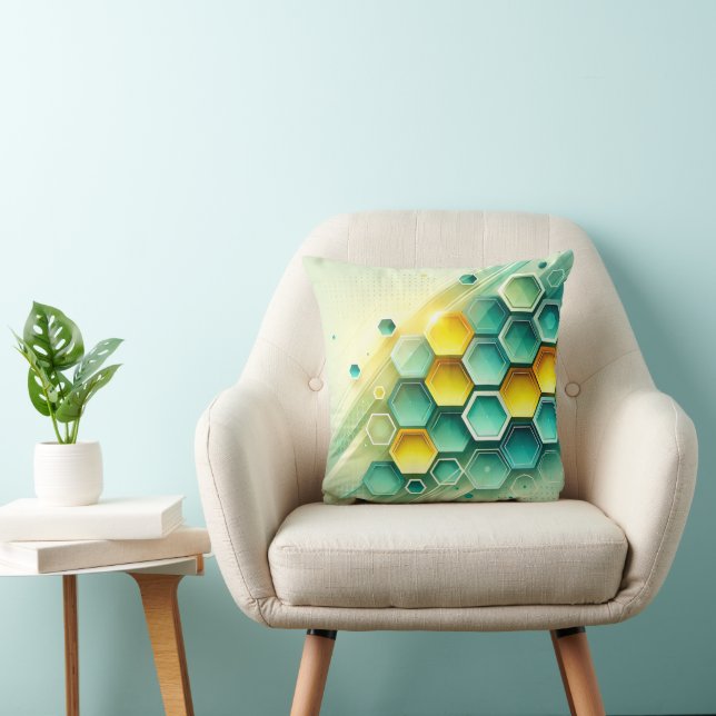 Customizable Decorative Pillow | Honeycomb Pattern (Chair)
