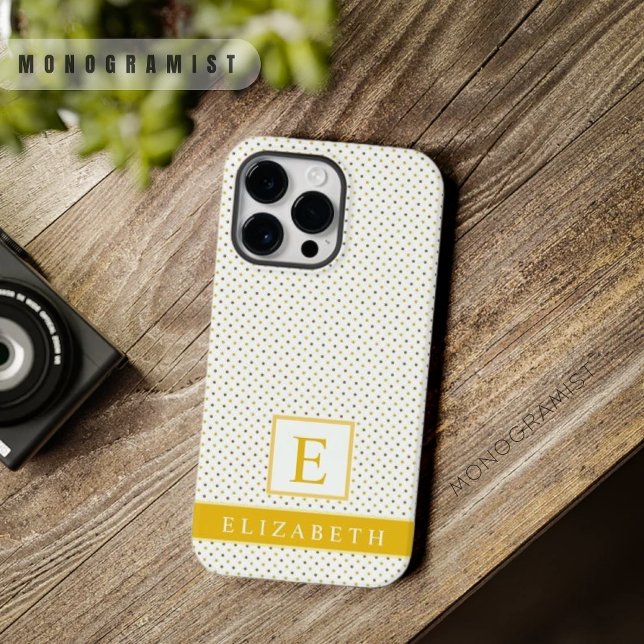 Customizable Deep Saffron Yellow White Polka Dot Case-Mate iPhone Case (Customizable Deep Saffron Yellow White Polka Dot Case-Mate iPhone Case)