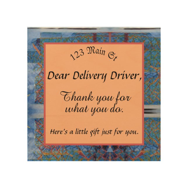 Customizable Delivery Driver Thank You Snack Sign (Front)