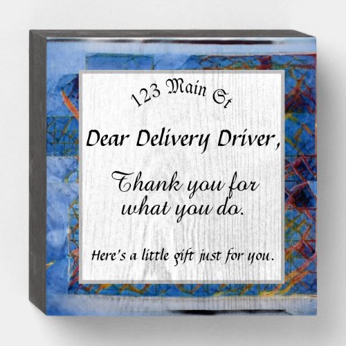 Customizable Delivery Driver Thank You Snack Sign