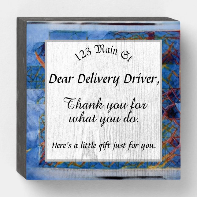 Customizable Delivery Driver Thank You Snack Sign (Front Horizontal)