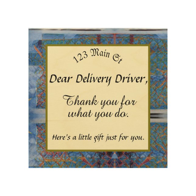 Customizable Delivery Driver Thank You Snack Sign (Front)