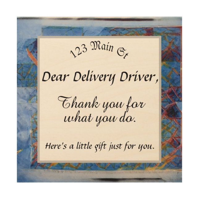 Customizable Delivery Driver Thank You Snack Sign (Front)