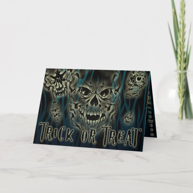Customizable Demon Trick or Treat Card (Front)