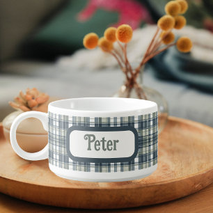 Customizable Denim Blue Sage Green White Chili Bowl