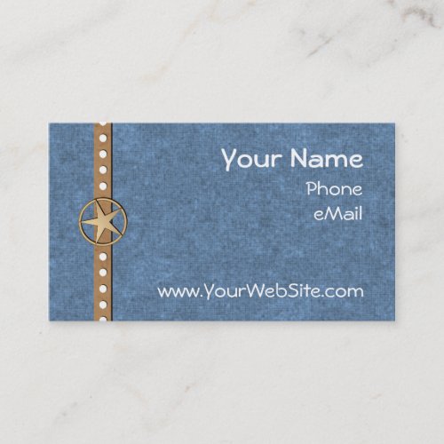 Customizable Denim Lonestar Business Cards
