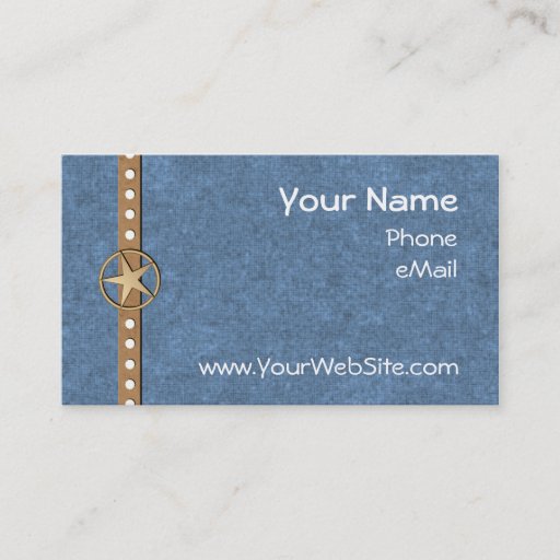 Customizable Customizable Denim Lonestar Business Cards