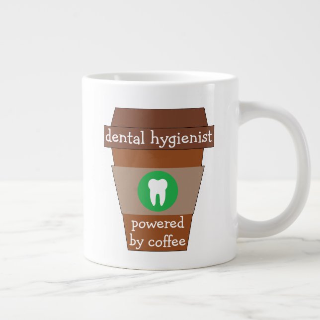 Customizable Dental Hygienist Powered By Coffee Giant Coffee Mug (Right)