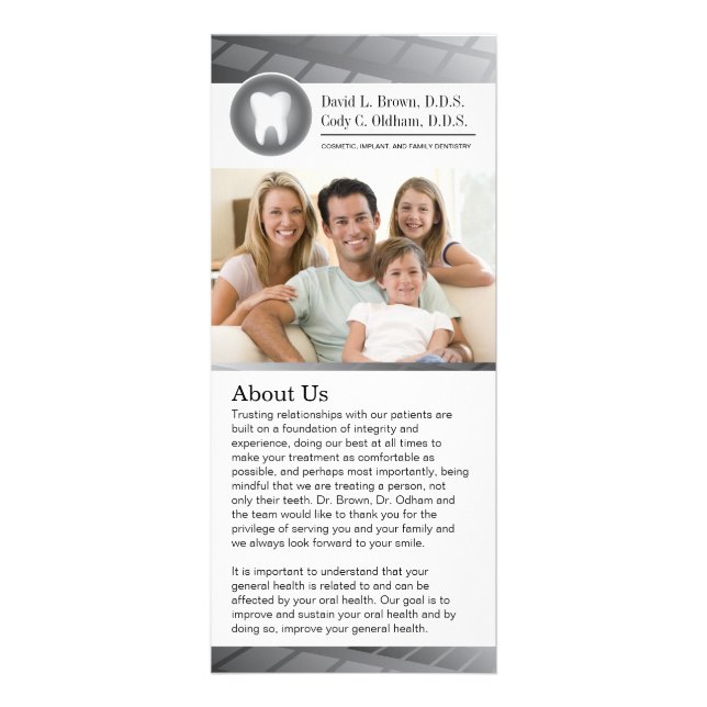 Customizable Dental Rack Card (Front)