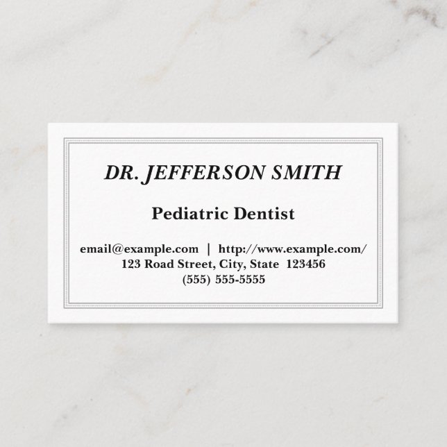 Customizable Dentist Business Card (Front)