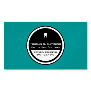 Customizable Dentistry Circle Business Card Magnet