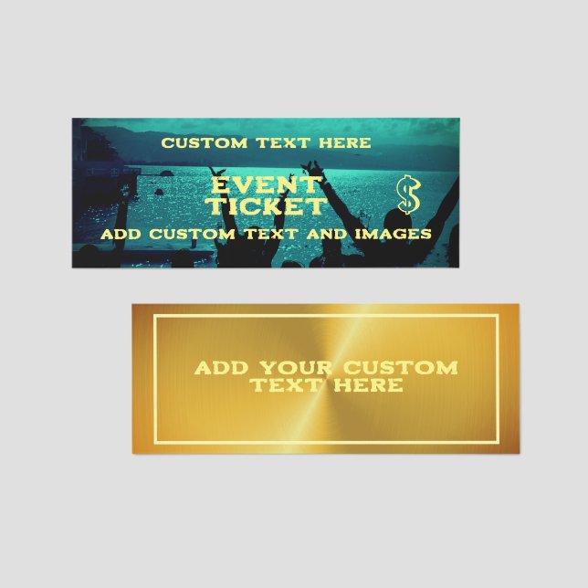 Customizable Design Blank Event Ticket (Front/Back)