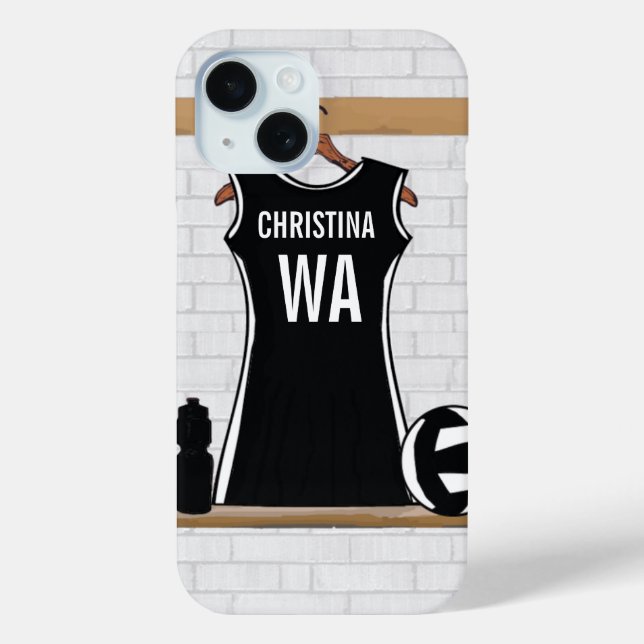Customizable design netball black and white Case-Mate iPhone case (Back)