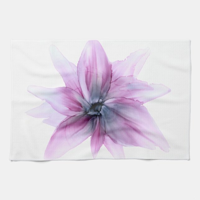 Customizable! designer dahlia--large flower- kitchen towel (Horizontal)