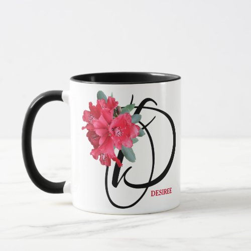 Customizable Desiree name red flowers boho trendy  Mug