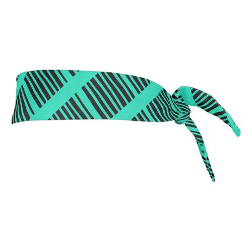 Customizable Diagonal Black Lines on Turquoise Tie Headband