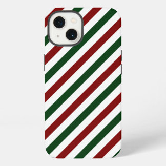 Customizable Diagonal Christmas Stripes iPhone 13 Case