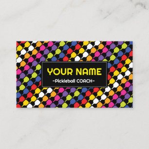 Customizable💚❤️💛💙 diagonal pickleball paddles business card