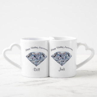 Customizable Diamond Anniversary Mug Set Your Text
