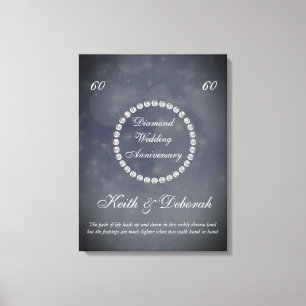Customizable Diamond Wedding Anniversary Canvas Print