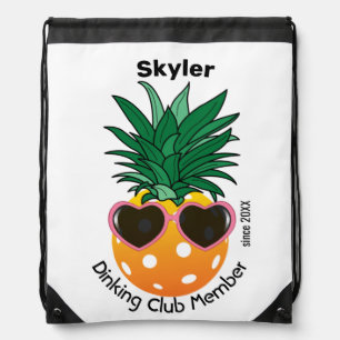 Customizable Dinking club Pickleball pineapple Drawstring Bag