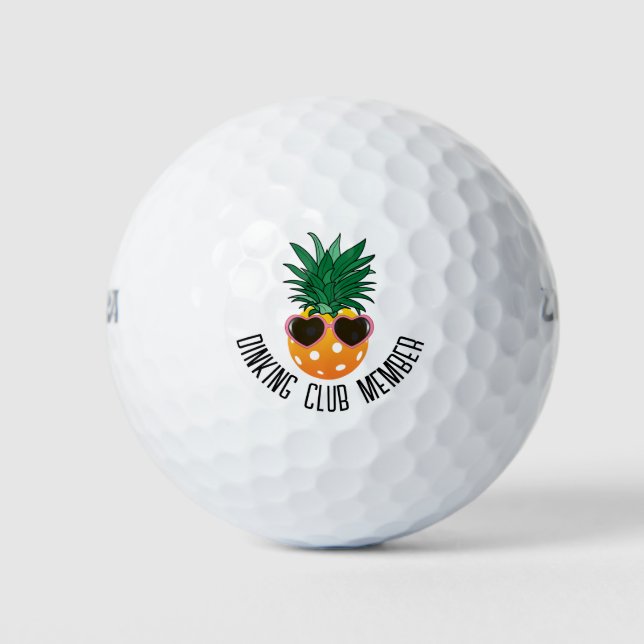 Customizable Dinking club, Pickleball pineapple  Golf Balls (Front)