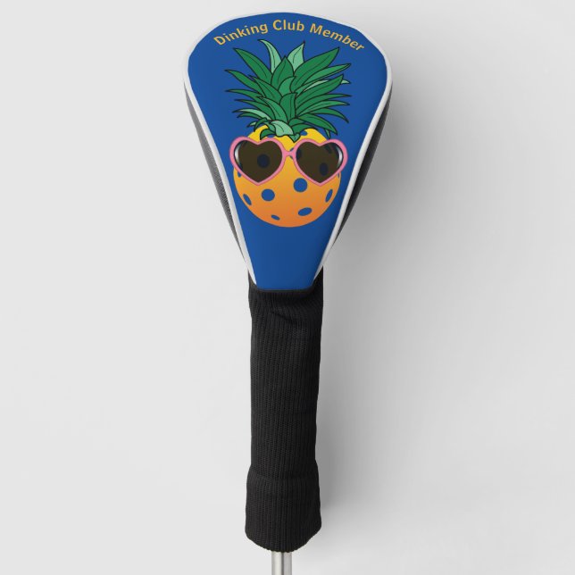 Customizable Dinking club, Pickleball pineapple Golf Head Cover (Front)