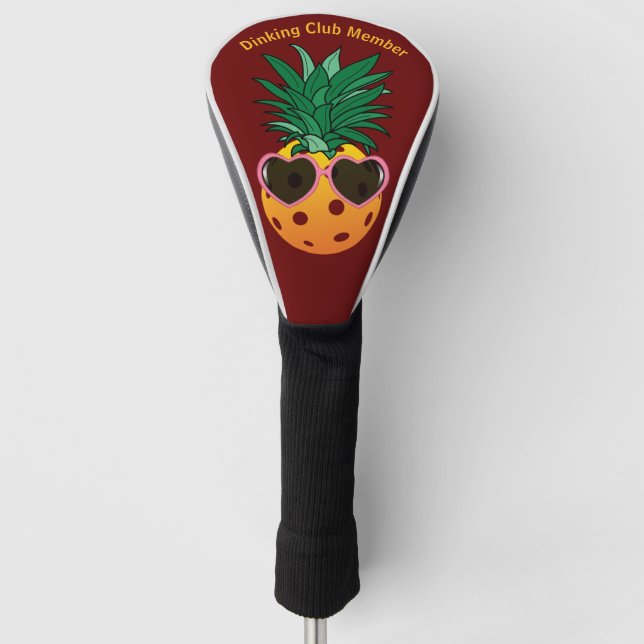 Customizable Dinking club, Pickleball pineapple  Golf Head Cover (Front)