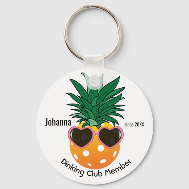 Customizable Dinking club,  Pickleball pineapple Keychain (Front)