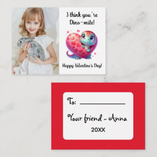 Customizable Dino-mite Valentine’s Day Classroom Note Card