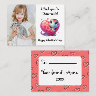 Customizable Dino-mite Valentine’s Day Classroom Note Card