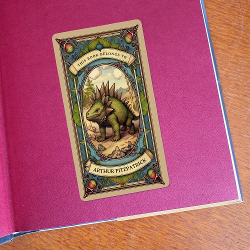 Customizable Dinosaur Bookplate