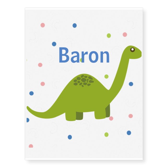 Customizable Dinosaur Temporary Tattoos "Dino Dot" (Front)