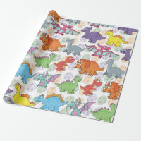 Customizable Dinosaur Wrapping Paper