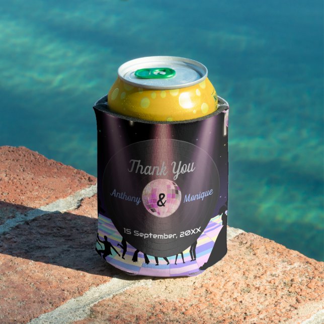 Customizable Disco Wedding  Can Cooler (In Situ Pool)