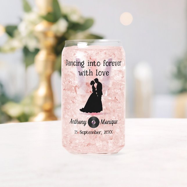 Customizable Disco Wedding Can Glass (Insitu (Wedding))