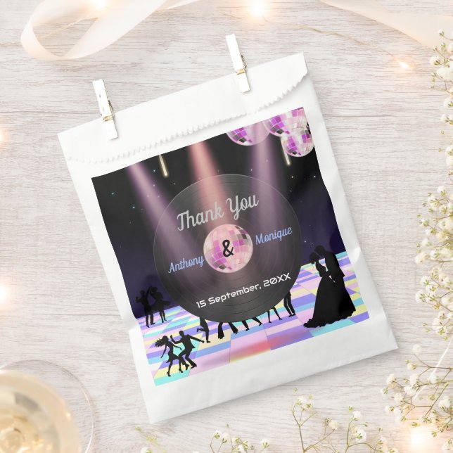 Customizable Disco Wedding  Favor Bag (Clipped)