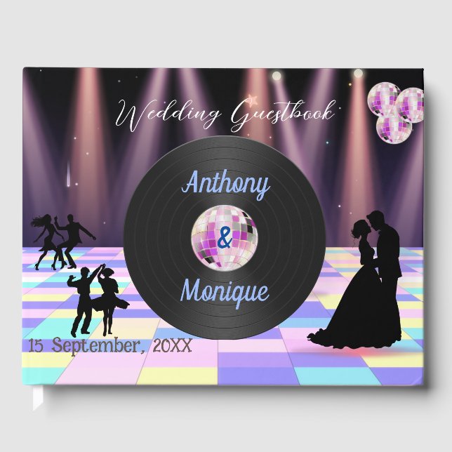 Customizable Disco Wedding  Guest Book (Front)