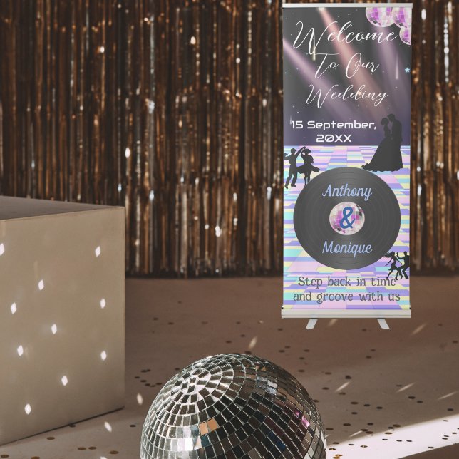 Customizable Disco Wedding Retractable Banner (Creator Uploaded)