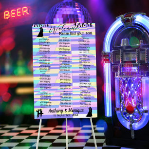 Customizable Disco Wedding Seating Chart Foam Board